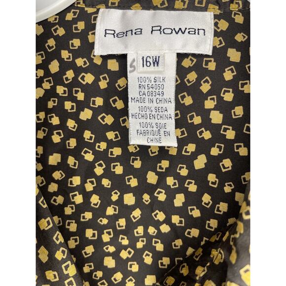 Rena Rowan Plus Size Long Sleeve 100% Silk Blouse Womens 16X Button Up Workwear - Picture 7 of 10
